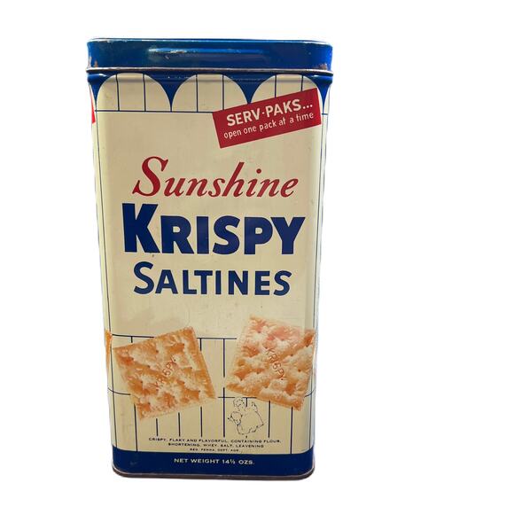 Sunshine Krispy Crackers/Saltines Tin 56 cents 1950s - Picture 3 of 8